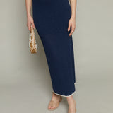 Ona Whipstitch Midi Skirt - Eclipse