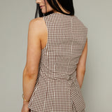 Rosetta Pleated Checkered Shorts
