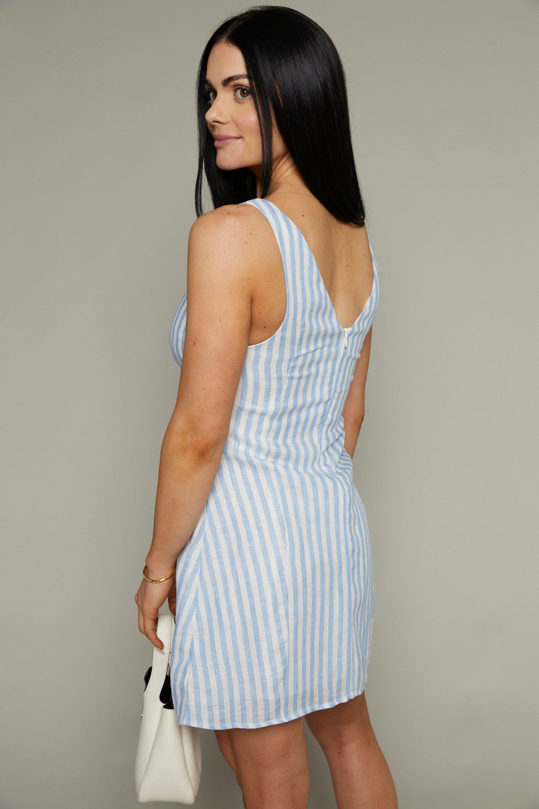 Heidi Linen Striped Mini Dress
