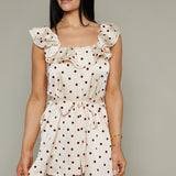 Alexandra Satin Polka Dot Mini Dress