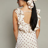 Alexandra Satin Polka Dot Mini Dress