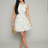 Vida Floral Scallop Trim Mini Dress
