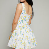 Vida Floral Scallop Trim Mini Dress