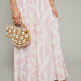 Phillipa Palm Pleated Midi Dress