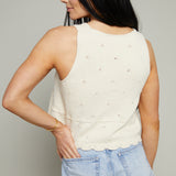 Kiana Scalloped Tie Waist Knit Sweater