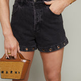 Rae Embellished Eyelet Denim Shorts