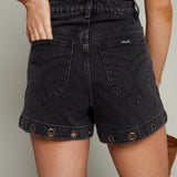 Rae Embellished Eyelet Denim Shorts