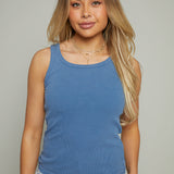 Jasmine Scoop Rib Tank - Vintage Indigo