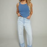 Jasmine Scoop Rib Tank - Vintage Indigo