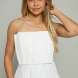 Noel Pleated Strapless Top