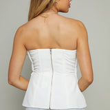 Noel Pleated Strapless Top