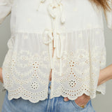 Larissa Embroidered Front Tie Top