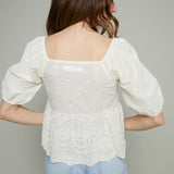 Larissa Embroidered Front Tie Top