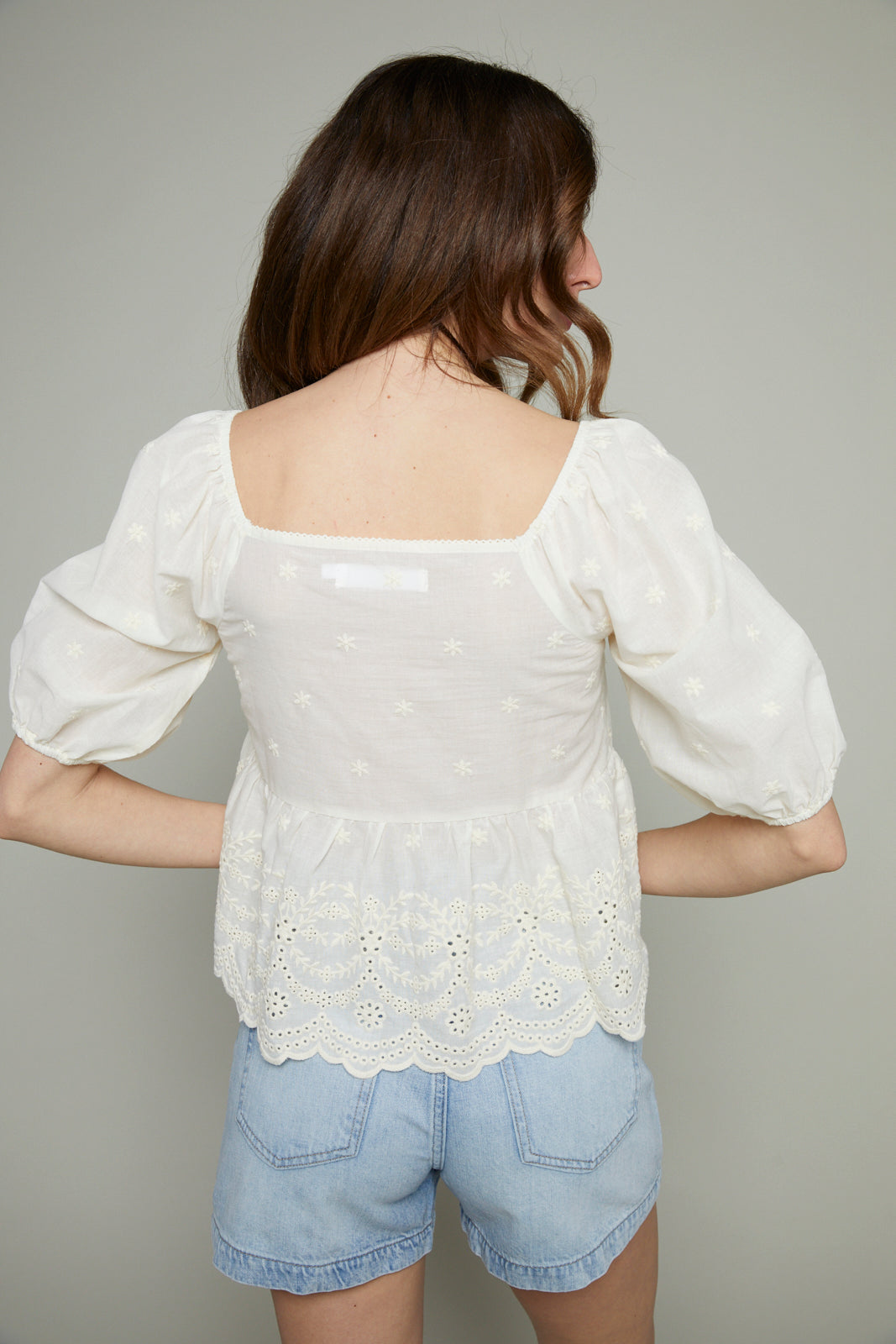 Larissa Embroidered Front Tie Top