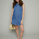 Hunter Button Front Denim Mini Dress