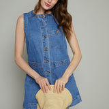 Hunter Button Front Denim Mini Dress