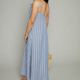 Caroline Linen Striped Midi Dress