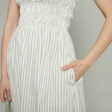 Skylar Smocked Bodice Midi Dress - Sage Egret