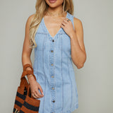 Rex Button Down Denim Mini Dress
