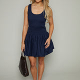 Karly Navy Smocked Mini Dress