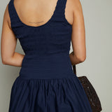 Karly Navy Smocked Mini Dress