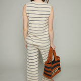 Ines Striped Wide Leg Sweater Pants