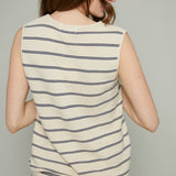 Ezzie Striped Button Down Sweater Top