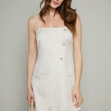 Zia Button-Front Wrap Mini Dress