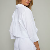 Jensen Airy Gauze Button Up - White