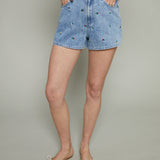 Kasey Floral Embroidered Denim Shorts