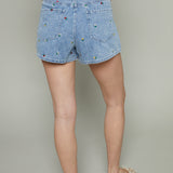 Kasey Floral Embroidered Denim Shorts