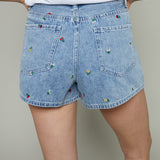 Kasey Floral Embroidered Denim Shorts