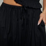 Macky Poplin Maxi Skirt - Noir