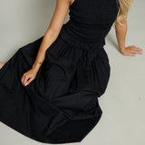 Macky Poplin Maxi Skirt - Noir