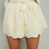 Scarlett Embroidered Scalloped Shorts