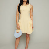 Cora Ruched Gingham Mini Dress