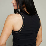 Merrit Eyelet Ribbed Tank - Black