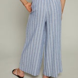 Kiya Striped Linen Pant - Indigo
