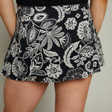 Melody Floral Wrap Mini Skirt - Black