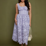 Heather Lace Tie Front Midi Dress