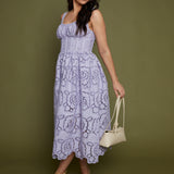 Heather Lace Tie Front Midi Dress