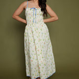 Paisley Floral Tie Midi Dress
