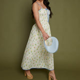 Paisley Floral Tie Midi Dress