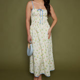 Paisley Floral Tie Midi Dress
