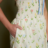 Paisley Floral Tie Midi Dress