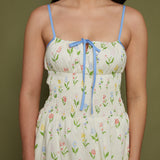Paisley Floral Tie Midi Dress