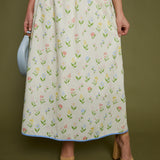 Paisley Floral Tie Midi Dress