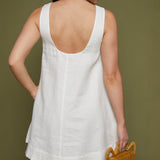 Loraine Linen Mini Dress - White