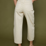 Elena High Rise Barrel Leg Jeans - Ecru