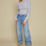 Carson Cuffed Straight Leg Jeans - Abroad Vintage